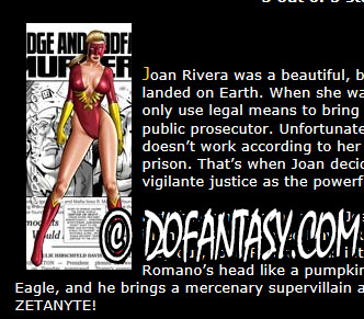 Red Eagle - Joan Rivera is Red Eagle, and she's the beacon of light in this blighted metropolis